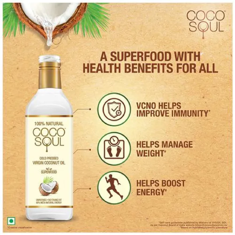 Coco Soul Cold Pressed Natural Virgin Coconut Oil, 1 L Bottle-6.webp